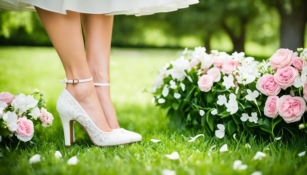 Brautschuhe mit Blockabsatz für die Gartenhochzeit