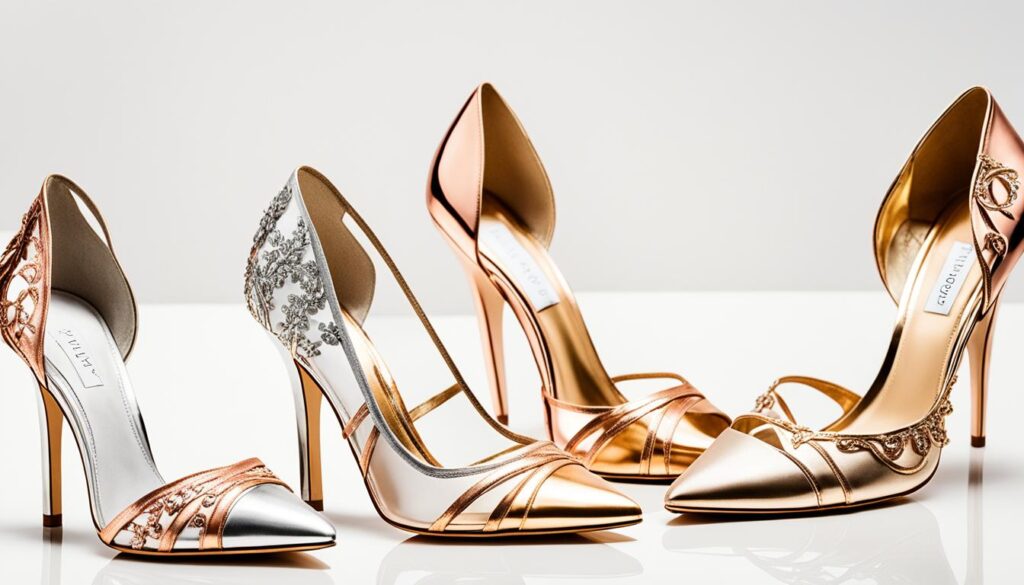 Metallic-Brautschuhe in Gold, Silber und Roségold