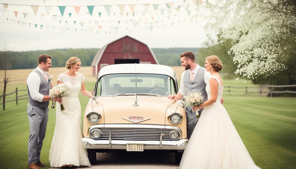 Vintage-Thema Hochzeit mit nostalgischer Dekoration