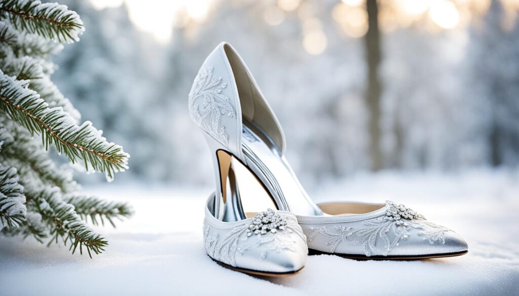 Winterhochzeit Brautschuhe